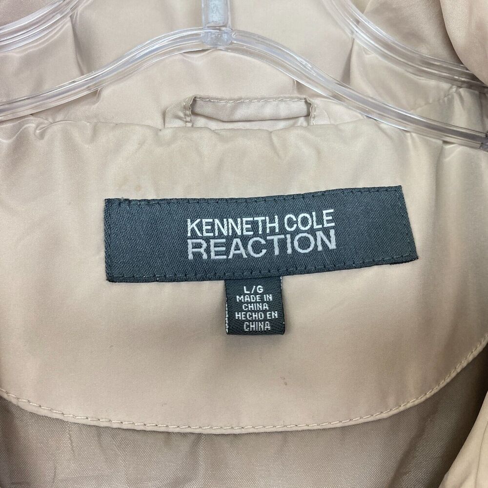 Kenneth Cole Reaction Women's Duck Down Quilted Puffer Jacket Size L Beige Tan - Picture 2 of 10